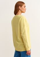 Bayan Sarı Zero-Neck Oversize Sweatshirt