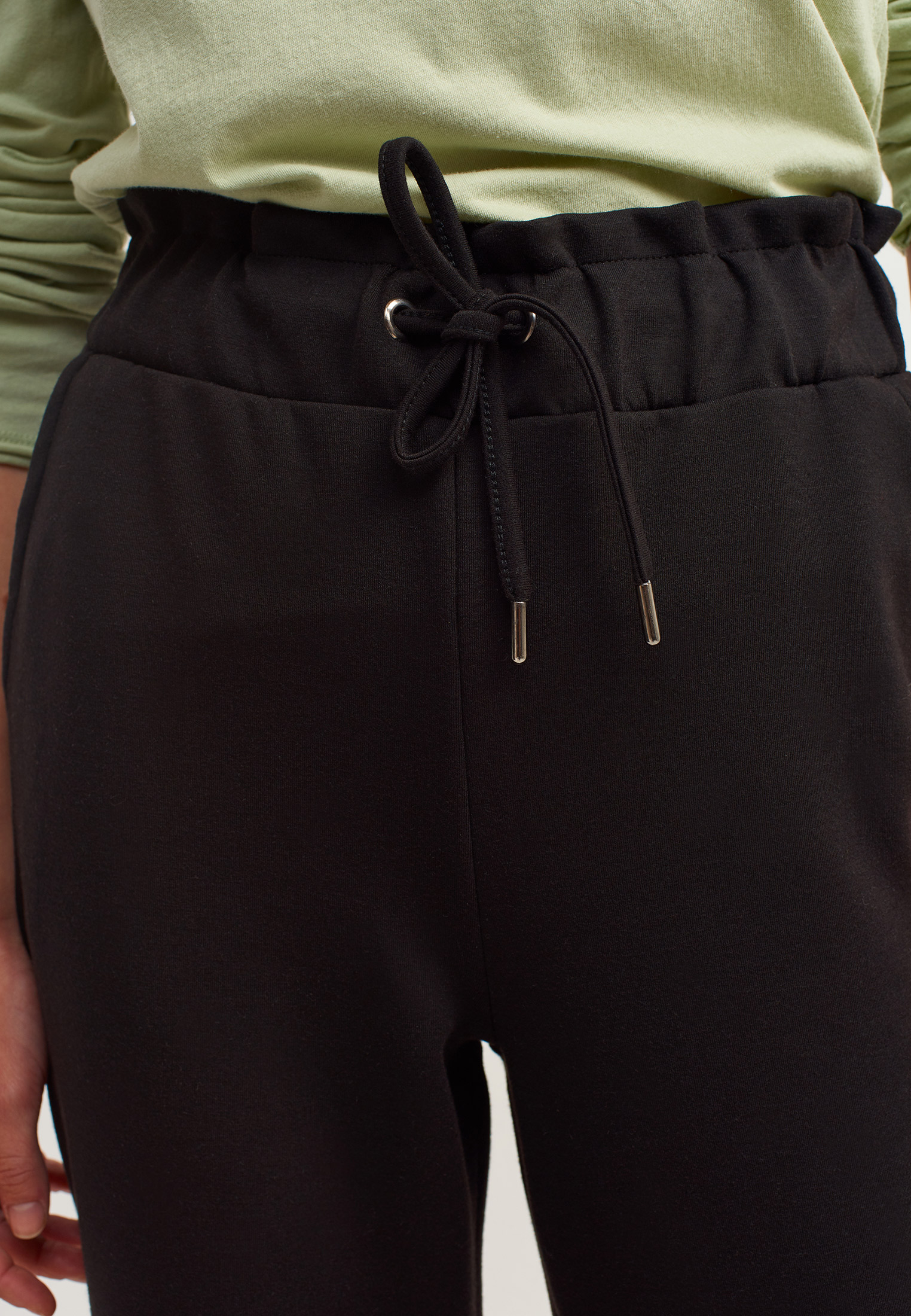 Women Black Carrot-Fit Sweat Trousers