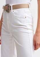 Bayan Beyaz Crop Wide-Leg Pantolon