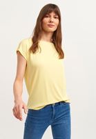 Bayan Sarı Yumuşak Dokulu Sırt Detaylı Tişört (MODAL)