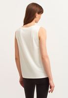 Women Cream Gathered Cupro Tank Top (MODAL)