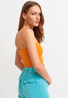 Women Orange Singlet with Buckle Detail