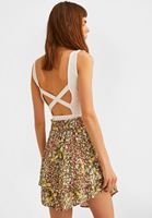 Bayan Beyaz Cut-Out Detaylı Crop Atlet
