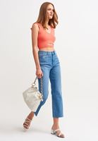 Bayan Pembe Cut-Out Detaylı Crop Atlet