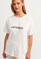 Women Cream Close-fit Artwork Printed T-shirt