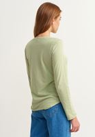 Bayan Yeşil Zero-Neck Pamuklu Tişört