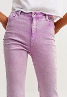 Bayan Mor Yıkama Efektli Straight-Fit Pantolon