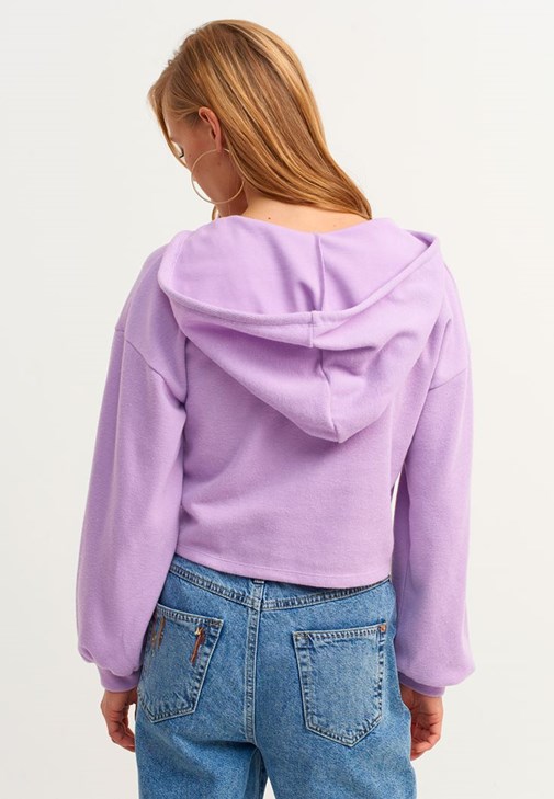 Light purple outlet cropped hoodie