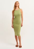 Women Green Halter-Neck Long Dress
