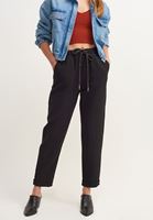 Women Black Casual Soft Textured Trousers