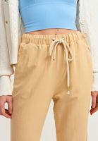 Women Beige Casual Soft Textured Trousers