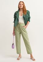 Women Green Casual Soft Textured Trousers