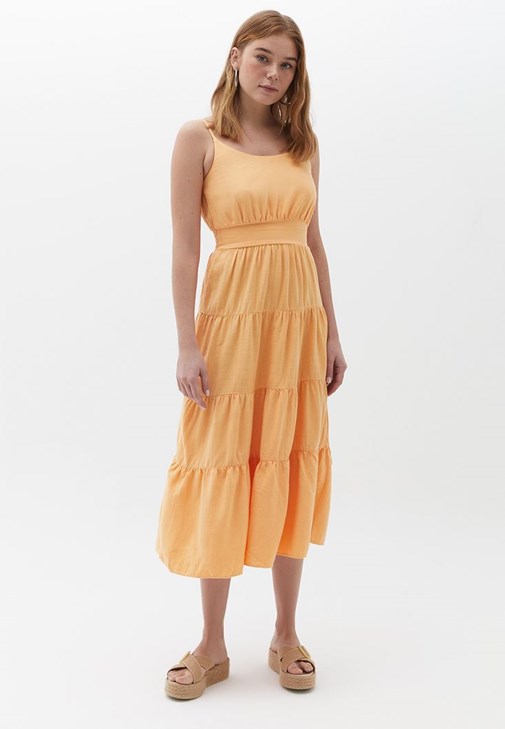 Yellow Cotton Strappy Dress 