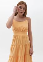 Women Yellow Cotton Strappy Dress