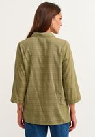Bayan Yeşil Yırtmaçlı Oversize Gömlek