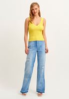 Women Yellow Knitwear Top with Straps
