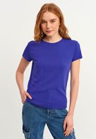 Women Navy Cotton Boxy T-shirt