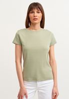 Women Green Cotton Boxy T-shirt