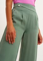 Women Green Loose Pants With Belt Detail (TENCEL™ )