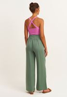 Women Green Loose Pants With Belt Detail (TENCEL™ )