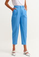 Women Blue Pleated Slouchy Pants