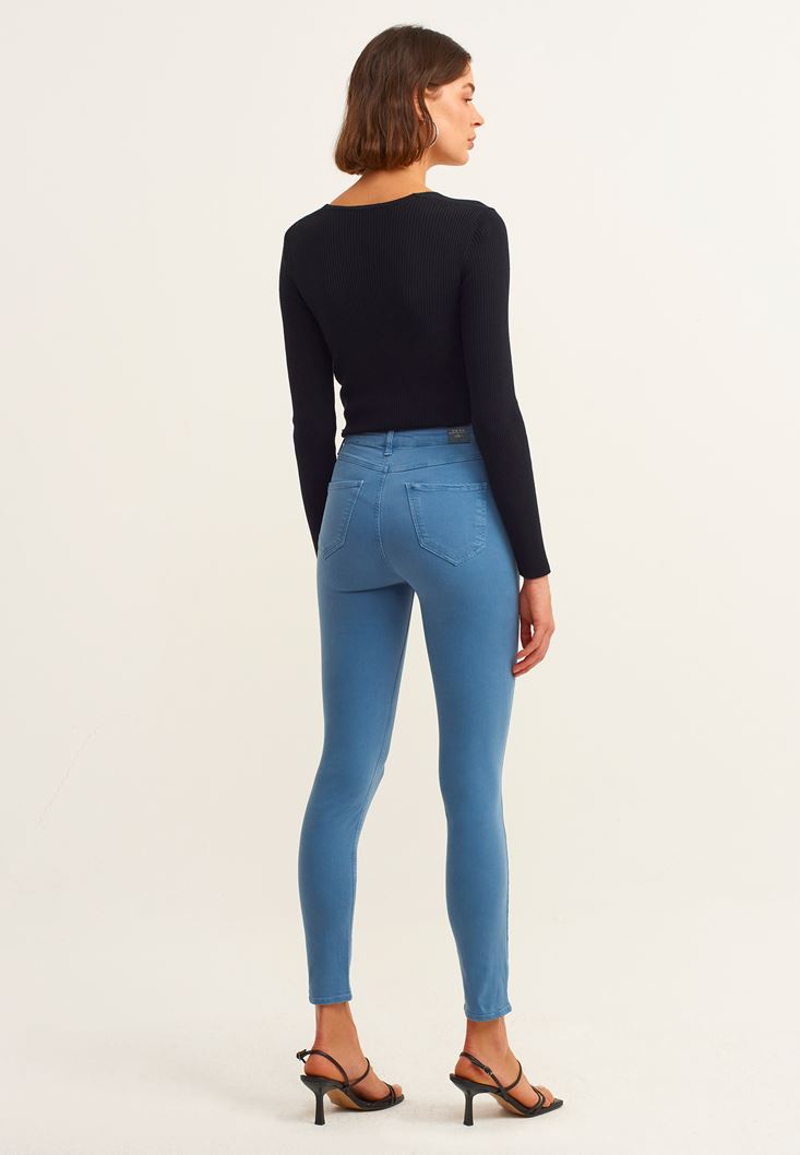 Bayan Mavi Toparlayıcı Etkili Skinny Pantolon ( TENCEL™ )