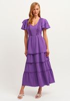 Women Purple Ruffled Maxi Dress