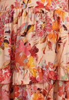 Bayan Çok Renkli Floral Desenli Midi Elbise