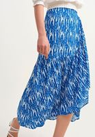 Women Mixed Ruffle Wrap Mİdi Skirt