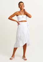Women White Frill Detailed Skirt