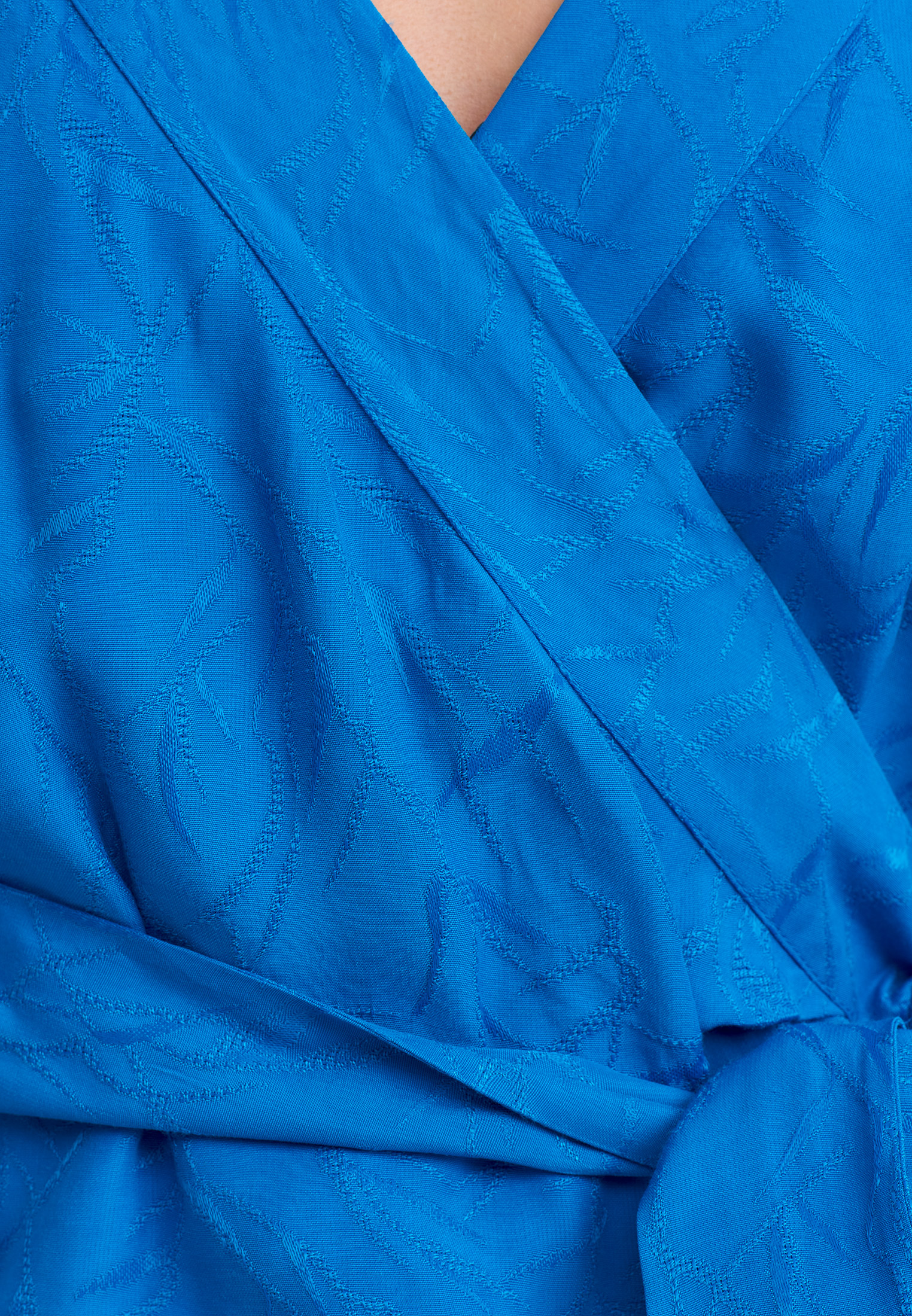 Oxxo Mavi Bağlama Detaylı Kruvaze Kimono. 1