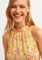 Bayan Çok Renkli Desenli Halter-Neck Mini Elbise