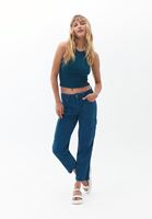 Women Blue Low Rise Cargo Pants