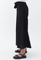 Bayan Siyah Ultra Yüksek Bel Wide-Leg Pantolon