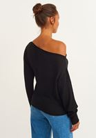 Women Black Knitwear with Cutout Detail