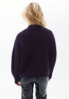 Women Purple Knitwear Cardigan with Buttons