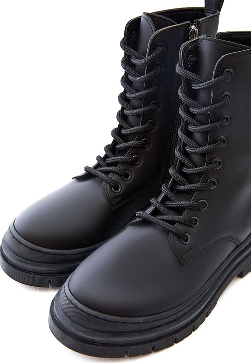  Vegan Leather Combat Boots 