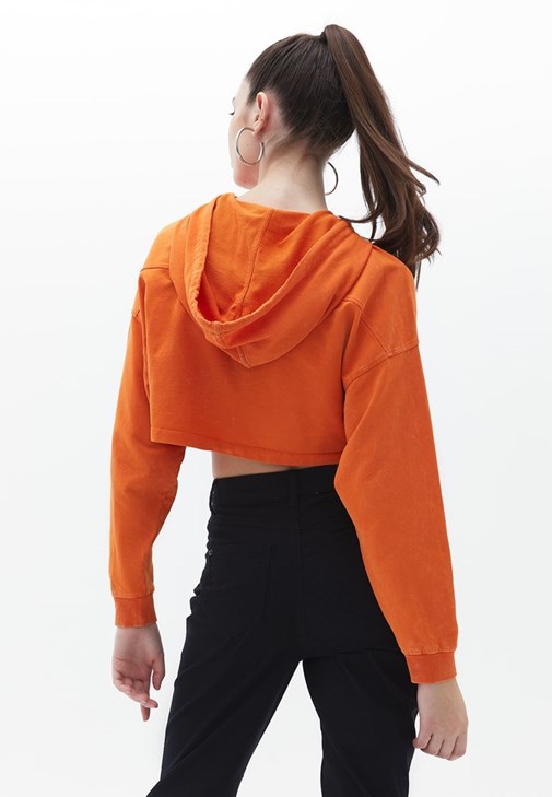 Orange shop cropped sweatshirt