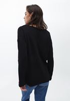 Women Black V-neck Knitwear