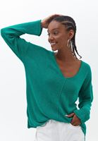 Women Green V-neck Knitwear