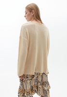 Women Beige V-neck Knitwear