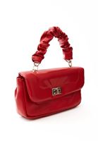 Women Red Bag with Gathered Strap