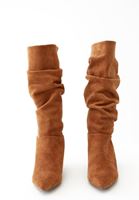 Women Brown Shirred Boot