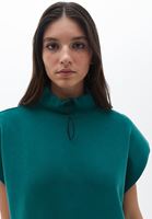 Bayan Yeşil Yumuşak Dokulu Kolsuz Sweatshirt ( MODAL )