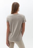 Women Beige Soft Touch V-neck Tshirt