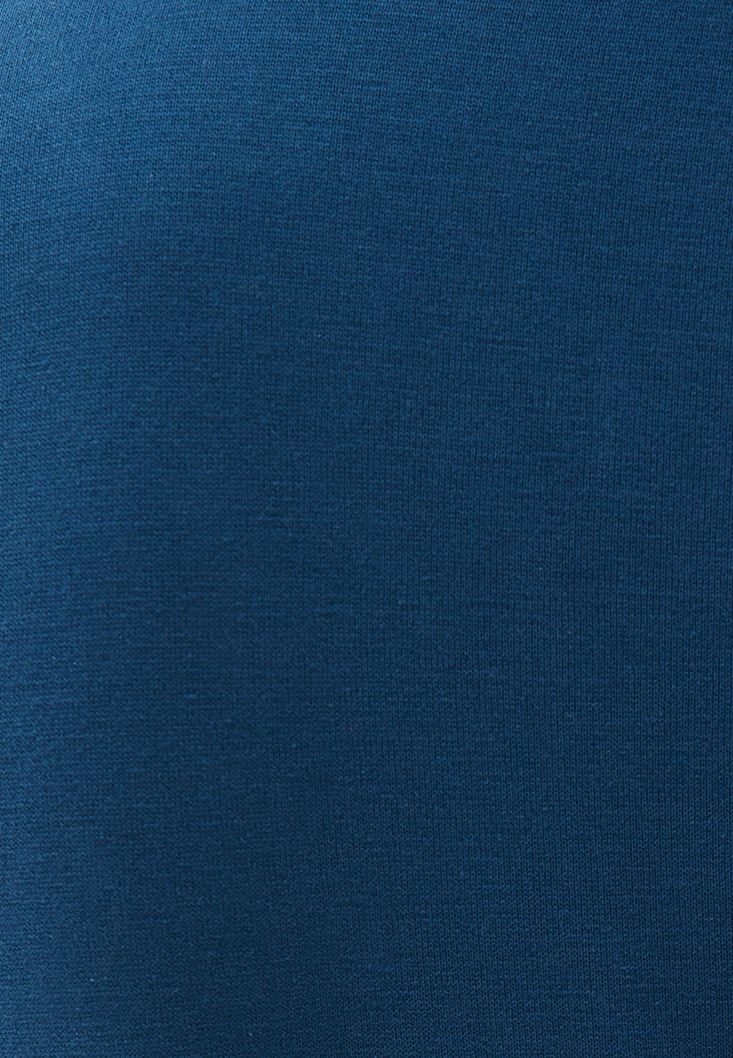 Bayan Mavi Cut-Out Detaylı Bluz ( MODAL )