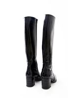 Women Black Vegan Leather Long Boots