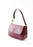 Women Bordeaux Strapped Bag with Chain Detail