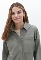 Bayan Yeşil Vegan Deri Gömlek Ceket