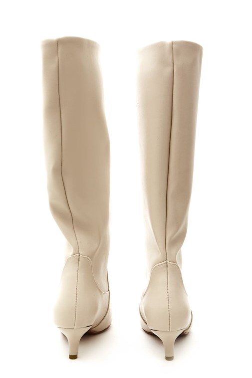 Long beige boots hotsell